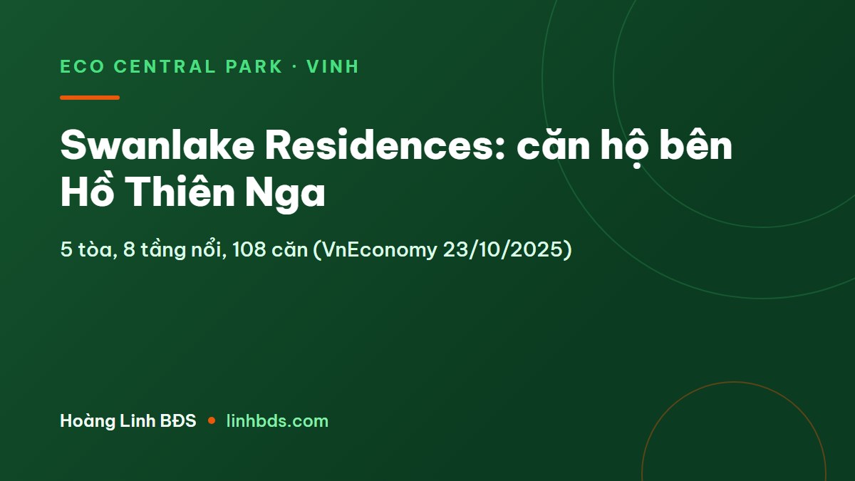 Swanlake Residences Ecopark Vinh: 108 căn bên Hồ Thiên Nga
