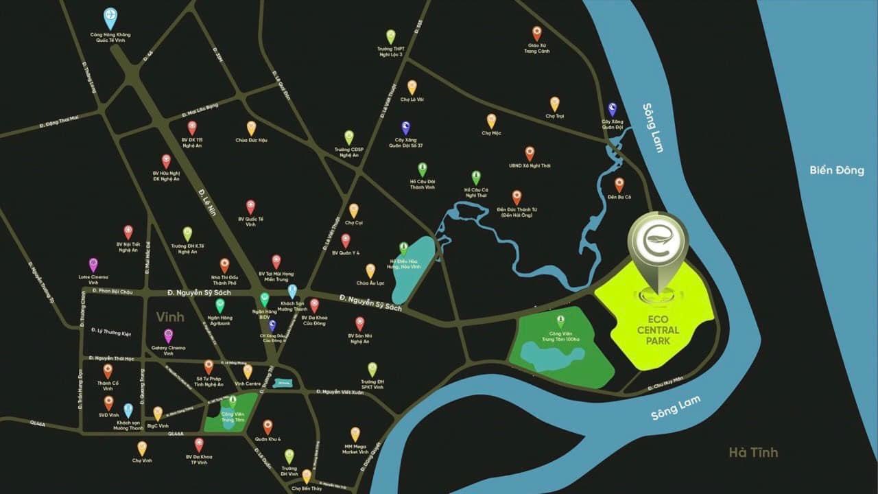 Bản đồ vị trí Eco Central Park Vinh